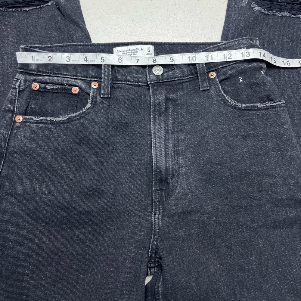 Abercrombie & Fitch Ultra High Rise The Ankle Straight Jeans Size 4L - Picture 10 of 12